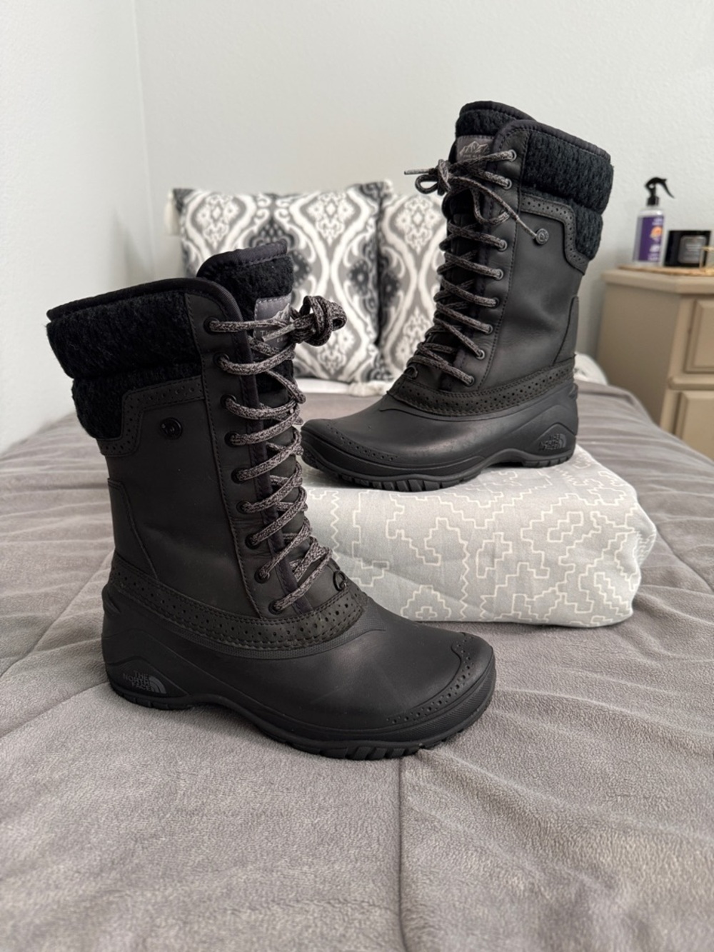The North Face Womens shellistas Black Lace-Up Insulated Winter Boots Sz 7 m